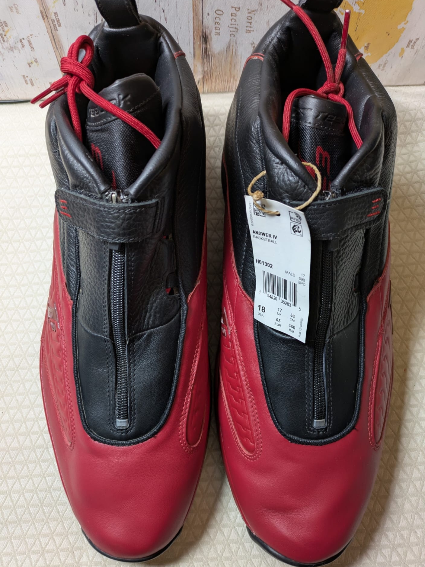 Reebok Red And Black High-Top Athletic Sneakers